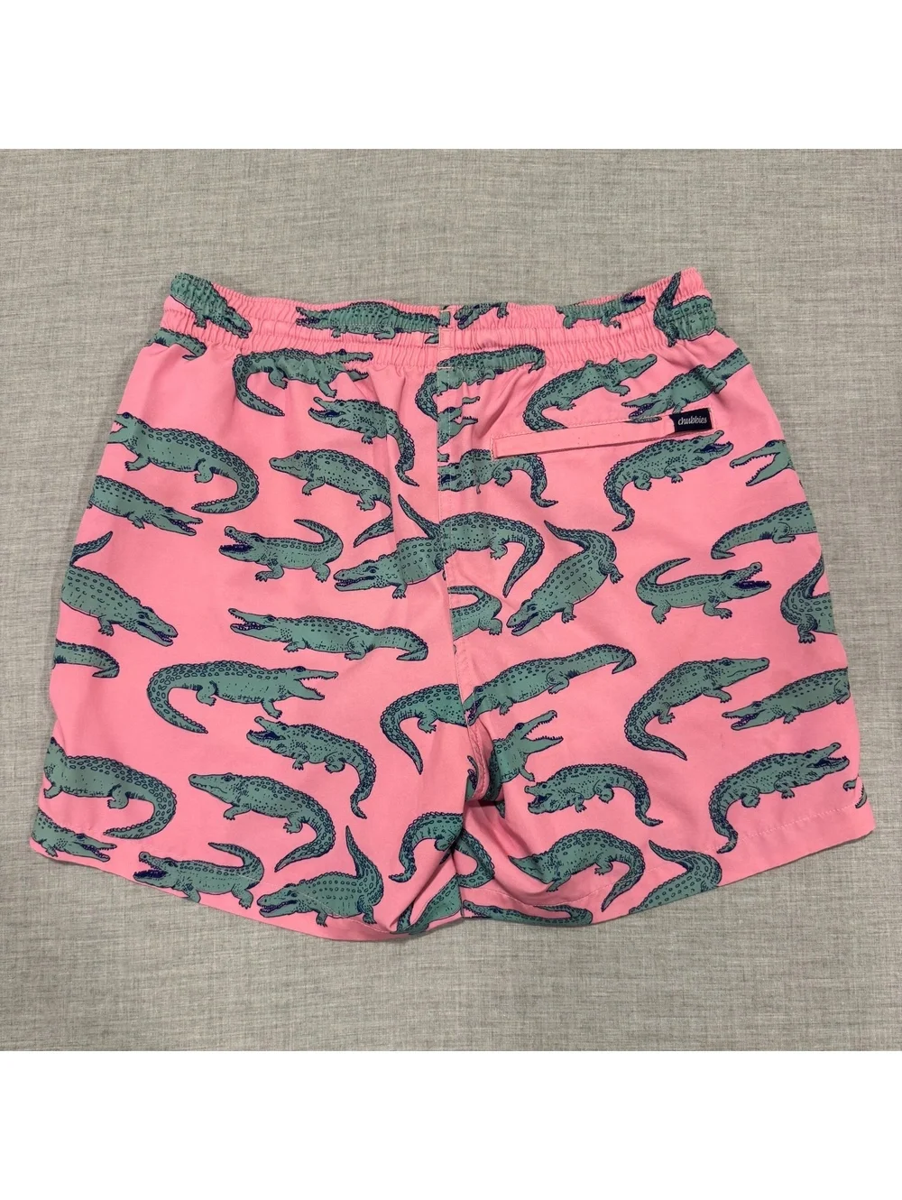 Chubbies pink alligator print swim trunks
